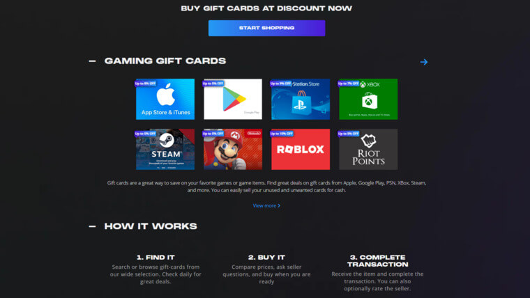 If you're looking to buy and sell gift cards of any type, Gameflip should be your first and only stop. (Image Source: Gameflip.com)
