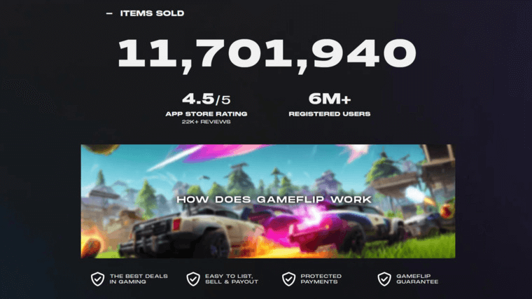 We have a solid reputation, and we're just getting started. (Image Source: Gameflip.com)
