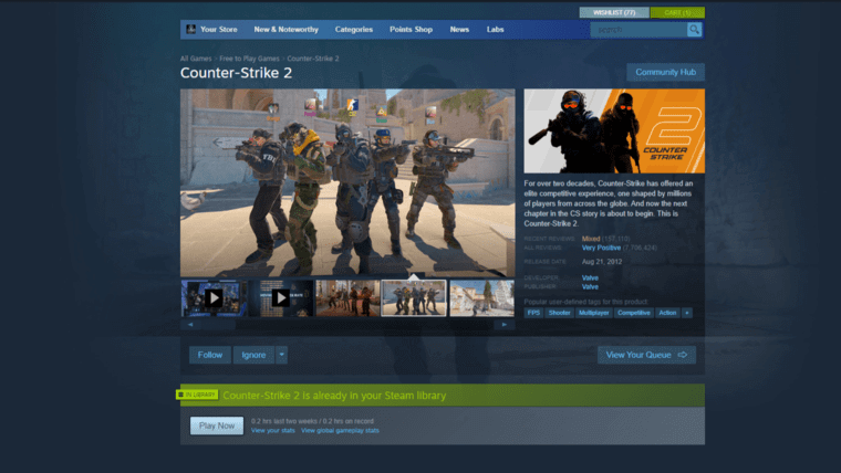 Steam is the only place to play CS2.