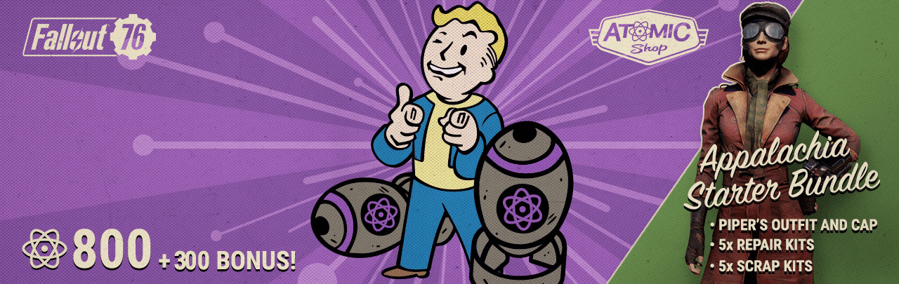 Some Atom pack get you a ton of extras. (Image Source: Fallout.Bethesda.net)